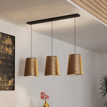 Eglo - Lustr na lanku 3xE27/25W/230V zlatá/růžová