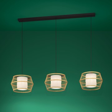 Eglo - Lustr na lanku 3xE27/40W/230V bambus