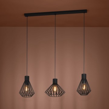 Eglo - Lustr na lanku 3xE27/40W/230V černá