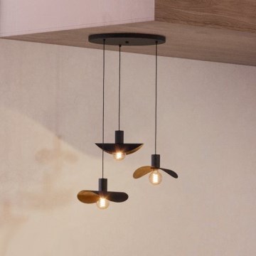 Eglo - Lustr na lanku 3xE27/40W/230V černá/zlatá