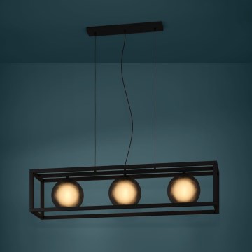 Eglo - Lustr na lanku 3xE27/40W/230V kouřová/černá