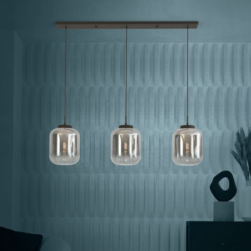 Eglo - Lustr na lanku 3xE27/40W/230V kouřová