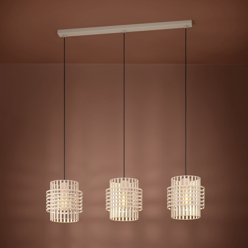 Eglo - Lustr na lanku 3xE27/40W/230V krémová