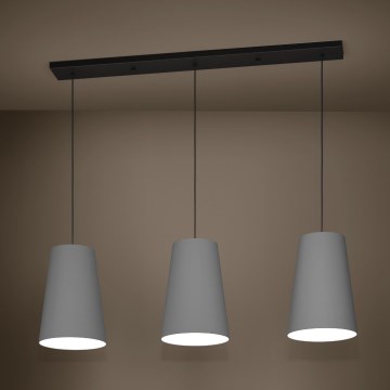 Eglo - Lustr na lanku 3xE27/40W/230V šedá