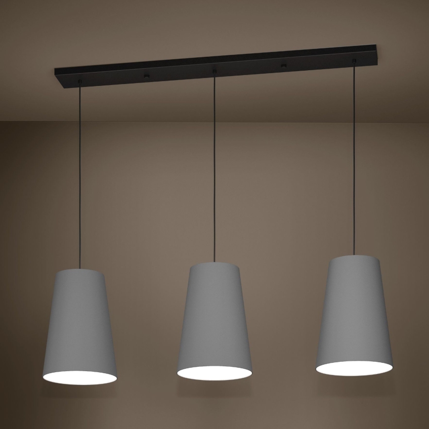 Eglo - Lustr na lanku 3xE27/40W/230V šedá
