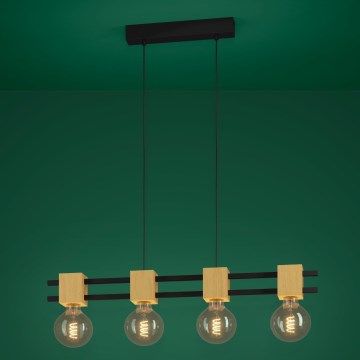 Eglo - Lustr na lanku 4xE27/40W/230V černá/hnědá