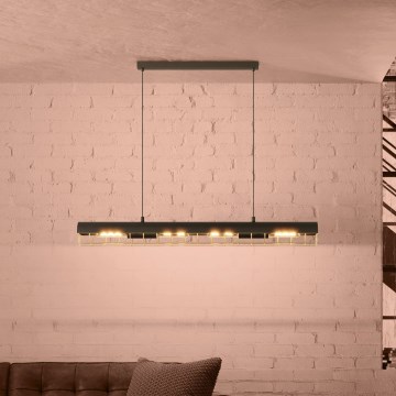 Eglo - Lustr na lanku 4xE27/40W/230V černá/zlatá