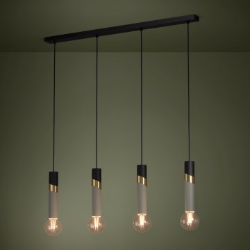 Eglo - Lustr na lanku 4xE27/40W/230V černá/zlatá