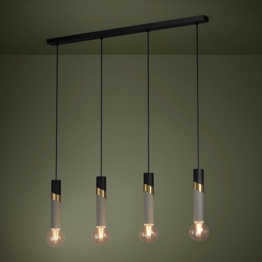 Eglo - Lustr na lanku 4xE27/40W/230V černá/zlatá