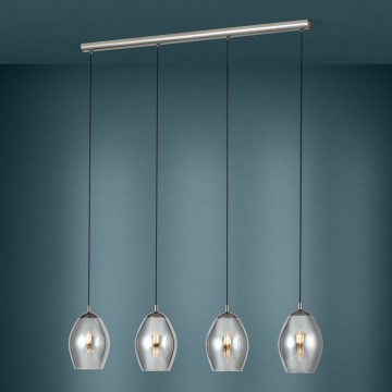Eglo - Lustr na lanku 4xE27/60W/230V kouřová