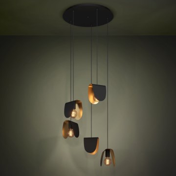 Eglo - Lustr na lanku 5xE27/40W/230V černá/zlatá