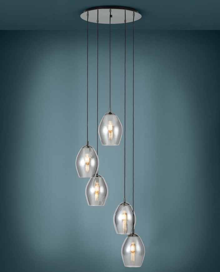 Eglo - Lustr na lanku 5xE27/60W/230V kouřová