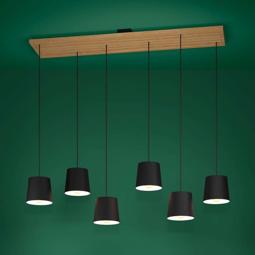 Eglo - Lustr na lanku 6xE27/40W/230V černá/hnědá