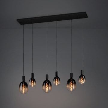 Eglo - Lustr na lanku 6xE27/40W/230V černá