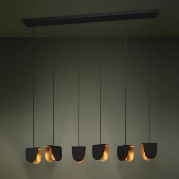 Eglo - Lustr na lanku 6xE27/40W/230V černá/zlatá