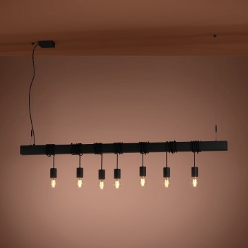 Eglo - Lustr na lanku TOWNSHEND 7xE27/40W/230V černá
