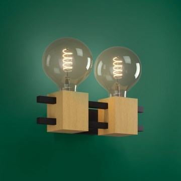 Eglo - Nástěnné svítidlo 2xE27/40W/230V černá/hnědá