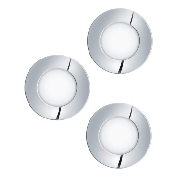 Eglo - SADA 3x LED Koupelnové podhledové svítidlo FUEVA 1xLED/2,8W/230V IP44 lesklý chrom