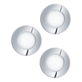 Eglo - SADA 3x LED Koupelnové podhledové svítidlo FUEVA LED/2,8W/230V IP44 lesklý chrom pr. 8,5 cm