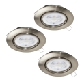 Eglo - SADA 3x LED Podhledové svítidlo 1xGU10/4W/230V matný chrom