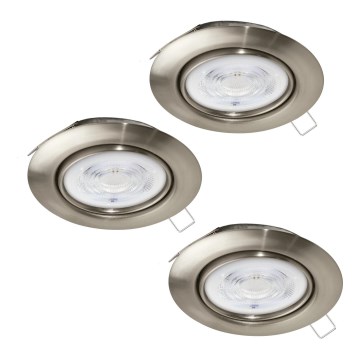 Eglo - SADA 3x LED Podhledové svítidlo 1xGU10/4W/230V matný chrom