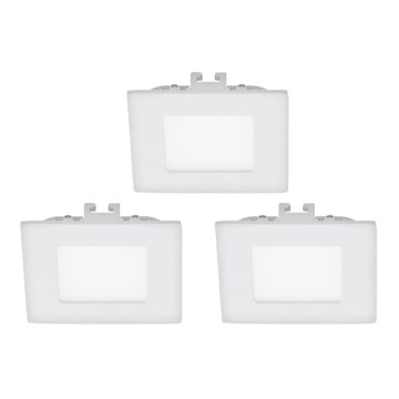 Eglo - SADA 3x LED Podhledové svítidlo FUEVA 1 LED/2,7W/230V 8,5x8,5 cm