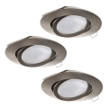 Eglo - SADA 3x LED Podhledové svítidlo TEDO 1xGU10-LED/5W/230V