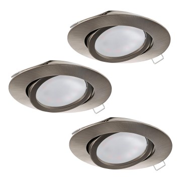 Eglo - SADA 3x LED Podhledové svítidlo TEDO 1xGU10-LED/5W/230V
