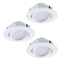 Eglo - SADA 3x LED Stmívatelné podhledové svítidlo PINEDA LED/5,5W/230V