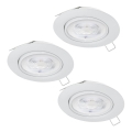 Eglo - SADA 3xLED Koupelnové podhledové svítidlo 1xGU10/4W/230V IP44 bílá