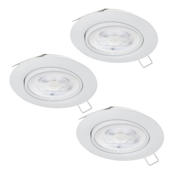 Eglo - SADA 3xLED Koupelnové podhledové svítidlo 1xGU10/4W/230V IP44 bílá