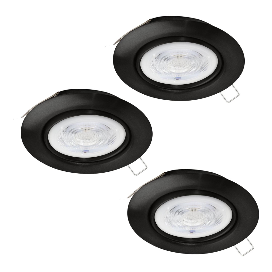 Eglo - SADA 3xLED Koupelnové podhledové svítidlo 1xGU10/4W/230V IP44 černá