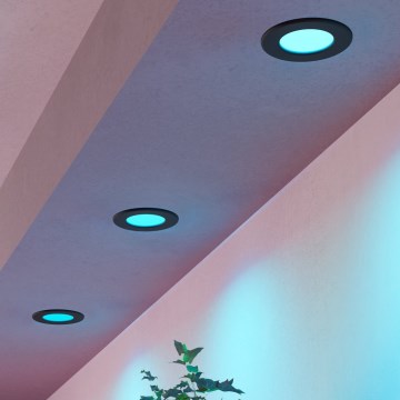 Eglo - SADA 3xLED RGBW Stmívatelné koupelnové podhledové svítidlo LED/2,8W/230V 2700-6500K pr. 8,8 cm IP44 černá