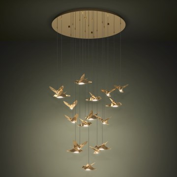 Eglo Stars of Light - LED Stmívatelný lustr na lanku 17xLED/3W/230V 3000K zlatá