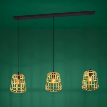 Eglo Stars of Light - Lustr na lanku 3xE27/40W/230V bambus