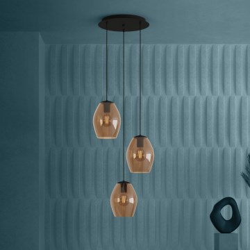 Eglo Stars of Light - Lustr na lanku 3xE27/40W/230V hnědá