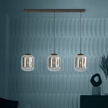 Eglo Stars of Light - Lustr na lanku 3xE27/40W/230V kouřová