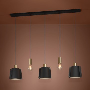 Eglo Stars of Light - Lustr na lanku 5xE27/40W/230V černá/zlatá