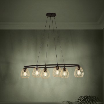 Eglo Stars of Light - Lustr na lanku 6xE27/40W/230V černá/zlatá