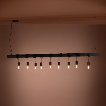 Eglo Stars of Light - Lustr na lanku TOWNSHEND 9xE27/40W/230V černá