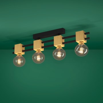 Eglo Stars of Light - Přisazený lustr 4xE27/40W/230V černá/hnědá