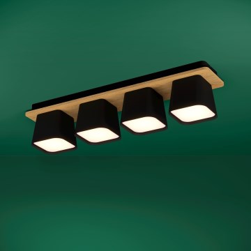 Eglo Stars of Light - Stropní svítidlo 4xE27/40W/230V černá/hnědá