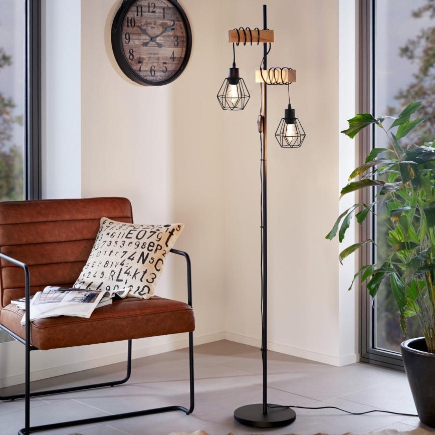 Eglo - Stojací lampa TOWNSHEND 2xE27/60W/230V
