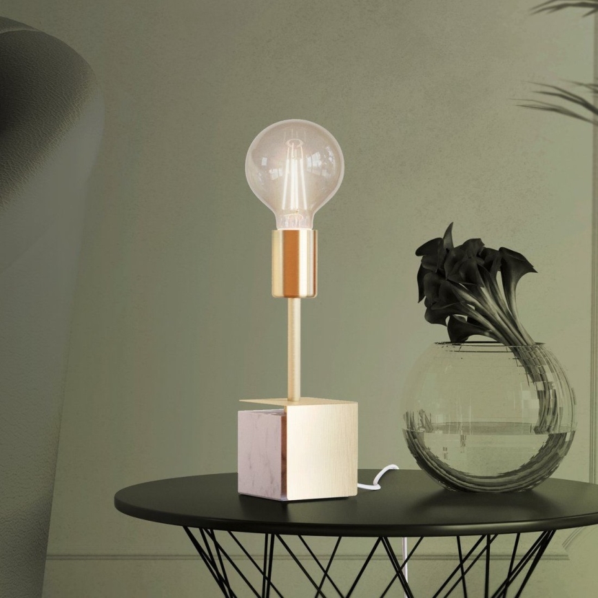 Eglo - Stolní lampa 1xE27/40W/230V zlatá/bílý mramor