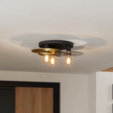 Eglo - Stropní svítidlo 3xE27/40W/230V zlatá/černá