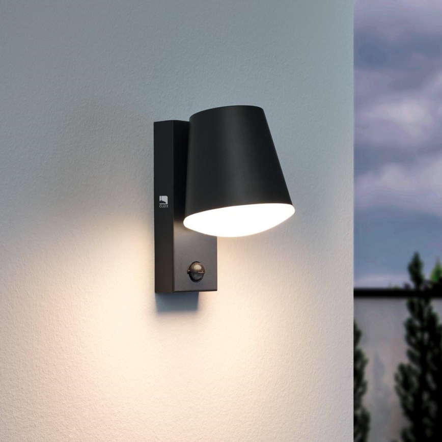Eglo - Venkovní nástěnné svítidlo se senzorem 1xE27/10W/230V IP44