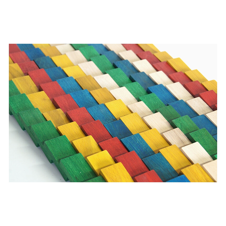 EkoToys - Dřevěné domino barevné 430 ks