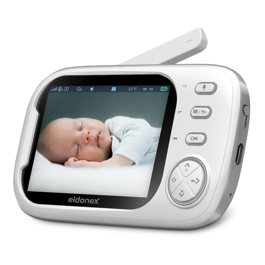 ELDONEX EBM-1010-WH - Dětská chůvička s monitorem 5V/2000 mAh