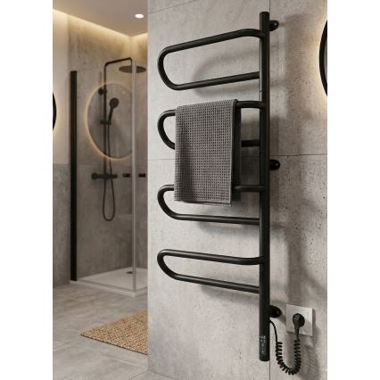 Elektrický otočný sušák na ručníky ELECTRA 120W/230V 102,5x44,5 cm nerez/černá pravá