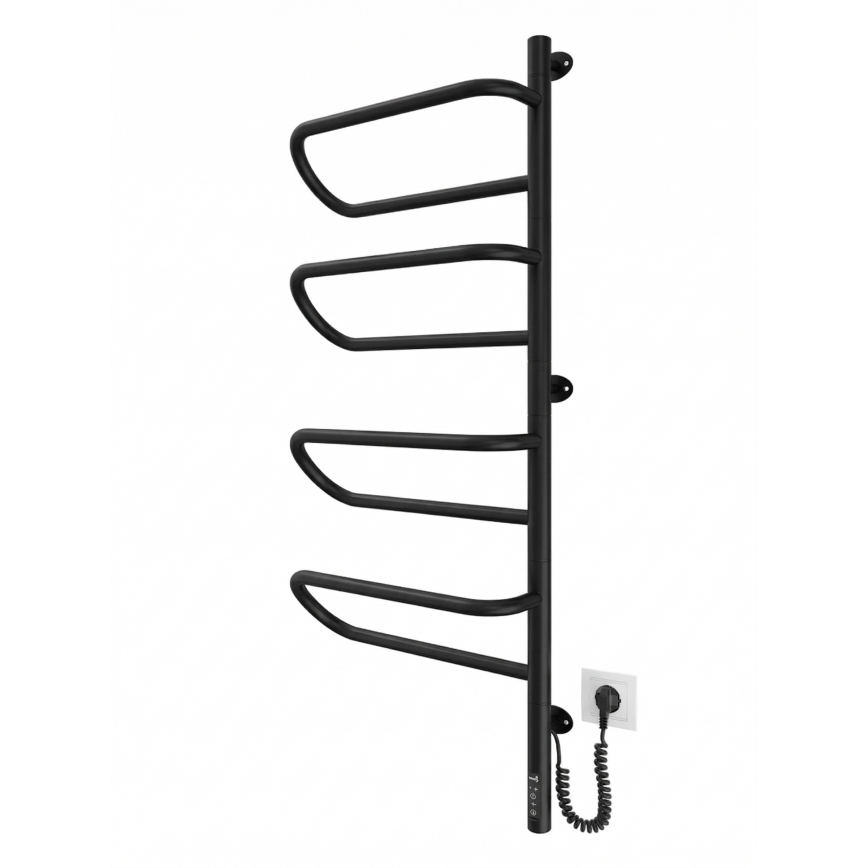 Elektrický otočný sušák na ručníky ELECTRA 120W/230V 102,5x44,5 cm nerez/černá pravá